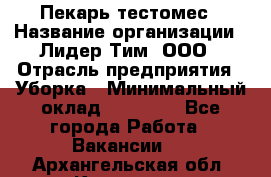 Пекарь-тестомес › Название организации ­ Лидер Тим, ООО › Отрасль предприятия ­ Уборка › Минимальный оклад ­ 30 000 - Все города Работа » Вакансии   . Архангельская обл.,Коряжма г.